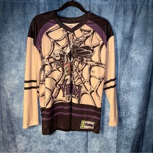 Marvel Venom Lethal Protector Black Button-Up Shirt S Long Sleeve Mesh Men